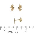 thumbnail image 2 of 18K Solid Yellow Gold Four Polished Hearts Covered Screw back Earrings, 2 of 4