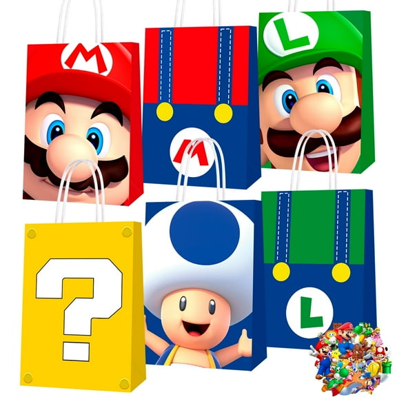 Party Bags,24pcs Gift Bags for Birthday Including Goodie Bags, Candy Bags & Stickers, for Boys/Girls Party Favors