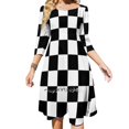 thumbnail image 2 of Rayures Marin avec Ancre Nœud Cœur Robe Évasée Design Mode Grande Taille Robe Ample Rayure Marin, 2 of 5