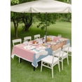 thumbnail image 3 of Happy Easter Outdoor Tablecloth - 60x84 Inch Rectangle Dining Table Cover, Cute Bunny Colorful Eggs Spring Flowers Pink Blue Waterproof Outdoor Table Cloth with Umbrella Hole & Zipper for Patio, 3 of 7