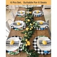 thumbnail image 4 of 15 Inch Round Placemats Set of 6, Christmas Blue Truck Non Slip Heat Insulation PP Table Mats, Xmas Tree Bow Rustic White Black Checkered Washable Place Mats for Kitchen Dining Party Table Decor, 4 of 7