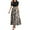 Khaki, variant on TQWQT Dresses for Women 2025 Short Sleeve Teacher Dress Floral Print Office Maxi Dresses Empire Waist Cute Patchwork Ruffle Hem A Line Dresses Plus Size Modest Clothing Black S