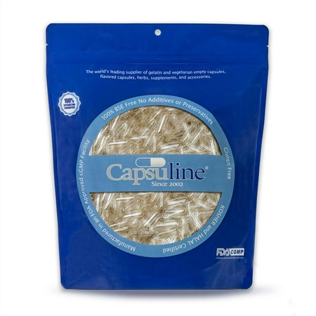 Vcaps 0 Non Gelatin - Clear Size 0 Empty Gelatin Capsules by Capsuline - 250 Count