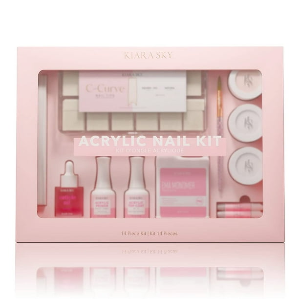 Kit de inicio de uñas acrílicas Kiara Sky de 14 piezas con monómero EMA