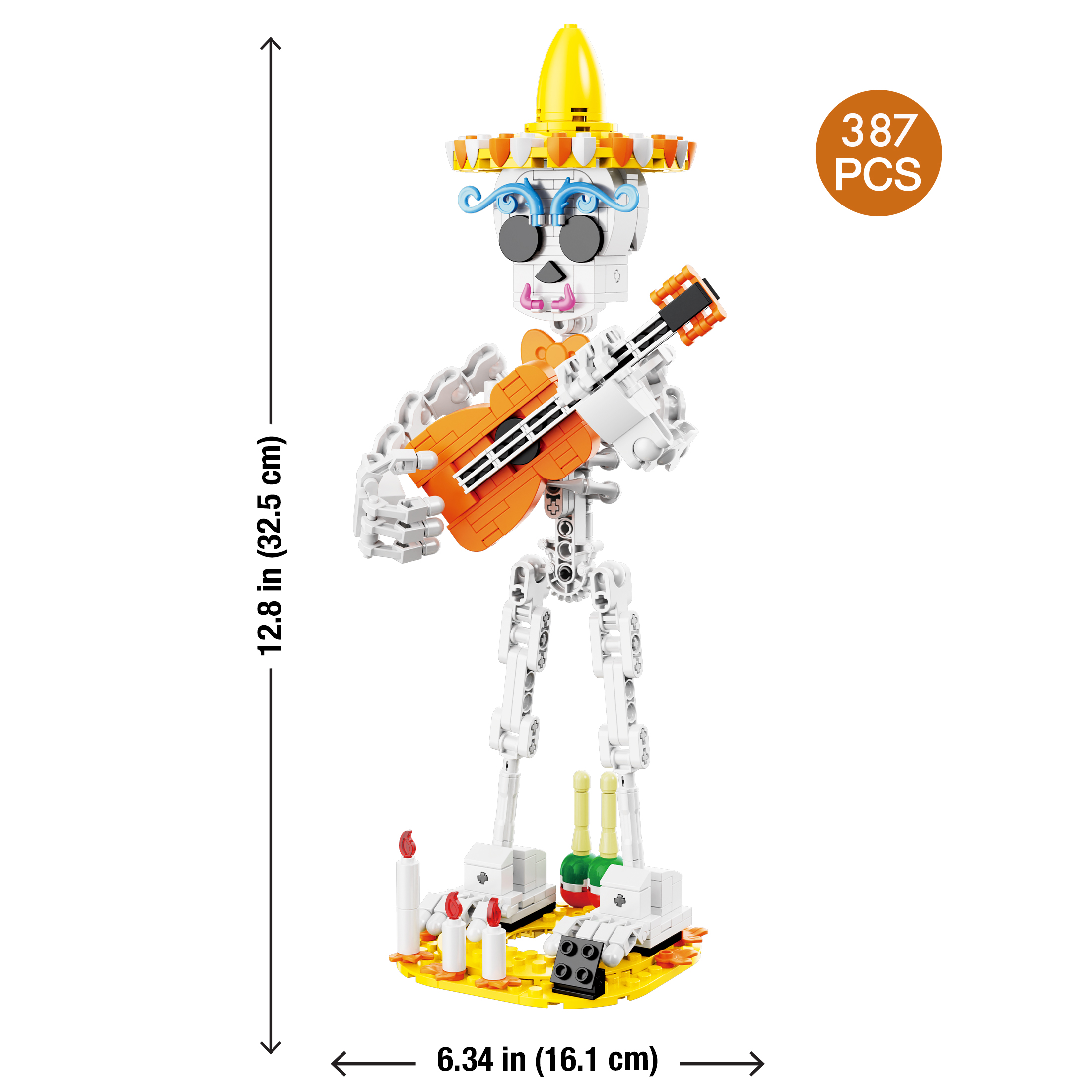 Brickcraft Harvest Skelton Building Kit, 387-Piece D√≠a de los