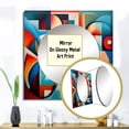 thumbnail image 3 of Designart "Unleashed Geometry in Orange and Blue III" Abstract Shapes Orange Large Square Mirror - Square Bedroom Mirror Printed Wall Decor - Transitional Square Printed Wall Mirror Art, 3 of 5