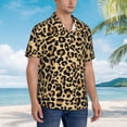 thumbnail image 3 of Balery Leopard Print Camisas hawaianas de manga corta para hombre, camisas playeras de corte holgado, camisas de vacaciones con botones,Small, 3 of 7