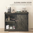 thumbnail image 5 of Homiyad Farmhouse Kitchen Sideboard, Buffet Cabinet with Sliding Barn Door and 3 Storage Drawers for Living Room, Dark Gray, 5 of 8
