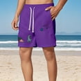 thumbnail image 2 of CONZONE Mens Casual Shorts Elastic Waist Drawstring Summer Shorts for Men Dinosaur Graphic Lightweight Loose Fit Workout Gym Shorts With Pockets, 2 of 5