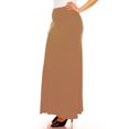 thumbnail image 2 of Moa Collection Women's Plus Size Casual Solid High Waisted A -line Maxi Skirt with an elastic Waistband, 2 of 6