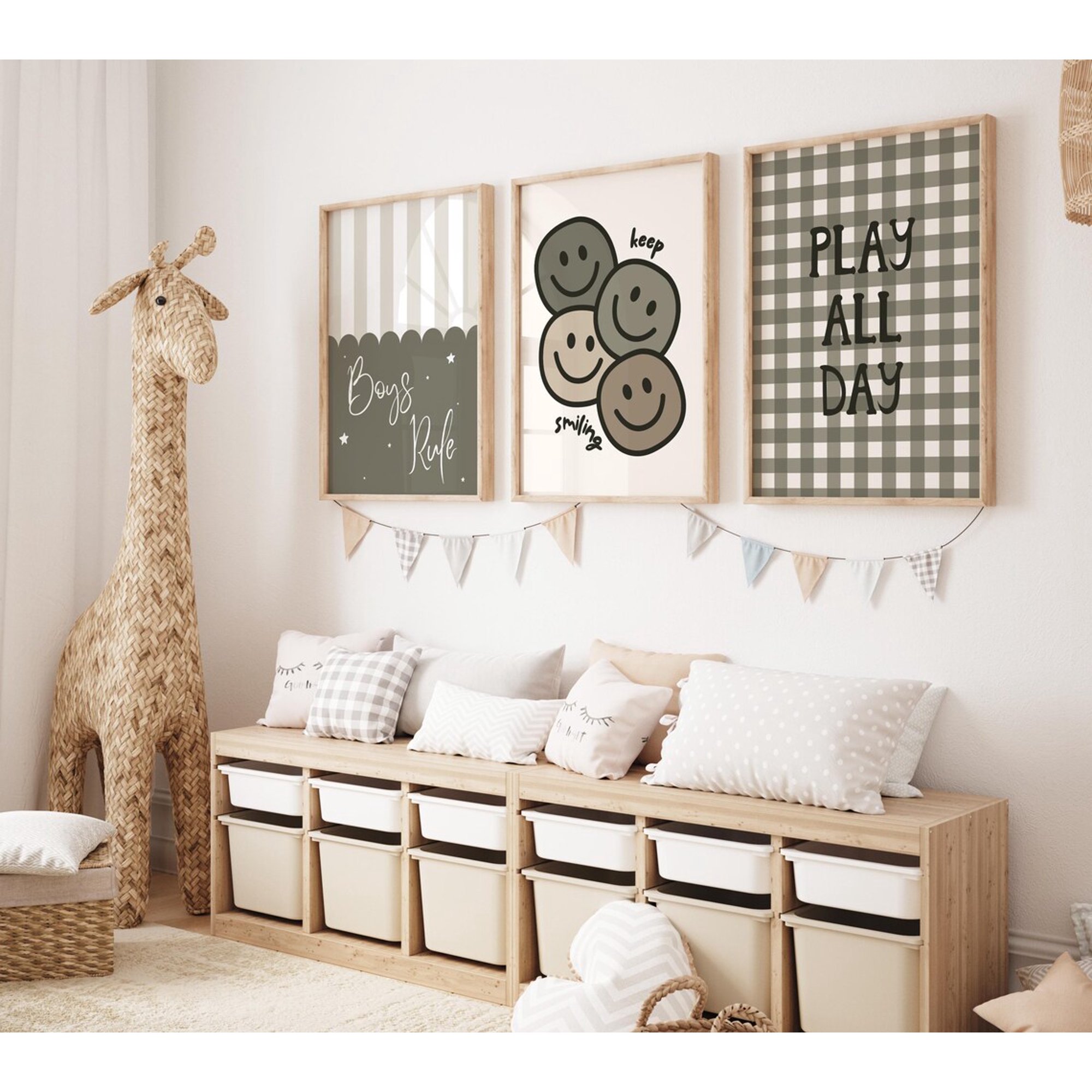 Nursery Neutral Nursery Playroom Wall Art, Poster Only