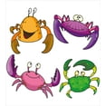 thumbnail image 3 of Crabs Duvet Cover Set, Theme Illustration of Funny Crabs Pattern Cartoon Style Print, Decorative 3 Piece Bedding Set with 2 Pillow Shams, Queen Size, Purple Fern Green, by Ambesonne, 3 of 3