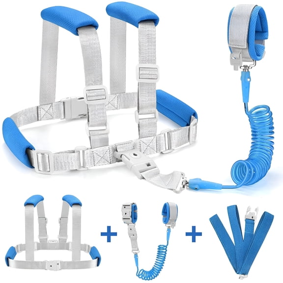 GASTROPOD 3 in1 Toddler Harness Leash, Soft Kid Harness with Anti Lost Wrist Link, Baby Leash, Leash for Toddlers, Child Walking Harness Kids Leash Wristband Rope Belt with Lock for Baby Boys