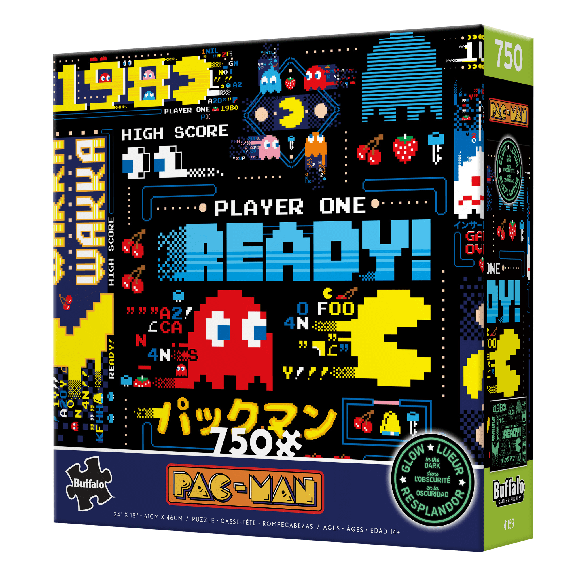 Ceaco Pac-man Glow 750 Piece Interlocking Jigsaw Puzzle