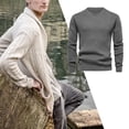 thumbnail image 2 of Suéter De Cuello Redondo De Punto Para Hombre, Suéter De Cuello Redondo Suave De Manga Larga Para Hombre Holgado Para El Invierno, 2 of 7