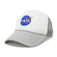 thumbnail image 2 of Dalix NASA Meatball Insignia Embroidered Trucker Hat in Light Gray White, 2 of 3