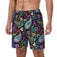 thumbnail image 2 of Uemuo Watercolor Floral Paisley Pattern Mens Swim Trunks Quick Dry Board Shorts with Mesh Lining, Stretch Beach Shorts Quick Dry No-Chafing Board Shorts-XX-Large, 2 of 9