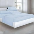 thumbnail image 2 of 4 Piece Top Split King Sheets for Adjustable Bed for Sleep Number Bed 32" Flex Top Fits 21" Deep Mattress 100% Egyptian Cotton 800 Thread Count Split Top King - Light Blue Stripe, 2 of 7