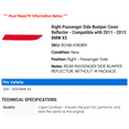 thumbnail image 2 of Right Passenger Side Bumper Cover Reflector - Compatible with 2011 - 2013 BMW X5 2012, 2 of 2