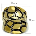 thumbnail image 2 of Anneau en Acier Inoxydable Bicolore IP (Plaquage Ionique) avec Époxy dans le Jet pour Femmes Jet Style de Couleur Pierre TK2368 Taille 9, 2 of 4