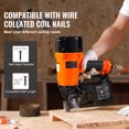 thumbnail image 2 of KFFKFF Pneumatic Coil Siding and Framing Nailer CN83N, Adjustable 2"-3.25" Nail Length, 15 Degree, 70-120PSI, Tool-Free Depth Setting, for Wood Fencing, Sheathing, Decking, 2 of 9