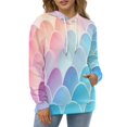 thumbnail image 4 of Colorful Mermaid Scales 3d Sweatshirts Hoodie Fashion Casual Personality Men's Women Street Hoodie Pullovers Long Sleeve Comfortable Top, 4 of 6