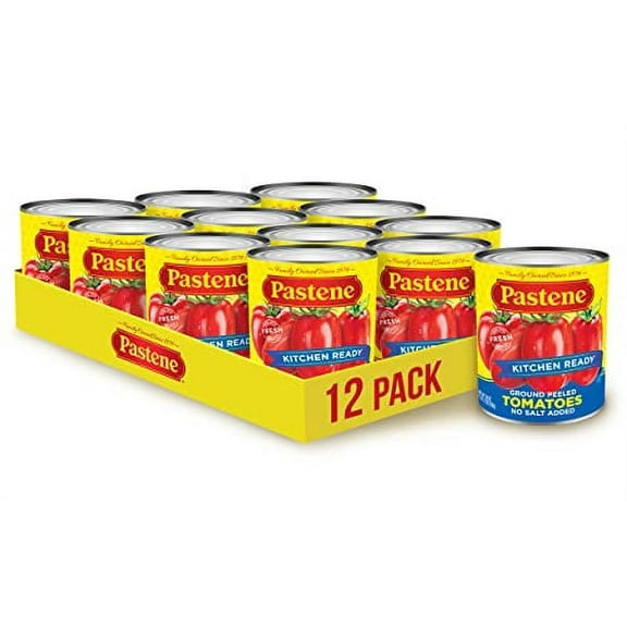 Pastene Kitchen Ready No Salt Ground Peeled Tomatoes, 28 Ounce (Pack of 6)