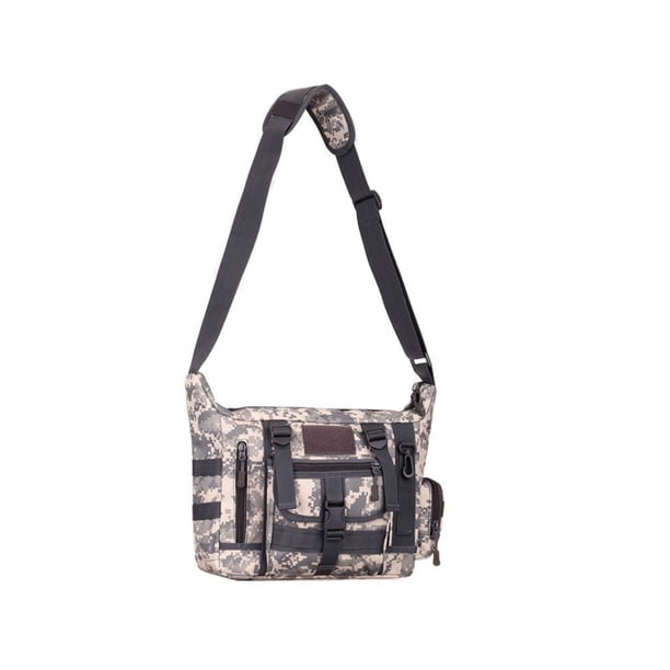 Sonducket Bolso con correa de hombro ajustable para hombre, bolsos cruzados impermeables, bolsa organizadora de libros para teléfono móvil, Escalada Camuflaje Ligero