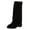 Black, variant on Rokment Slouchy Wide Calf Foldver Boots for Women Fall Winter Fashion Casual Suede Pointed Toe Chunky Mid Heel Knee High Fold over Tall Boots Black Size 6