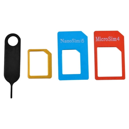 Unique Plate Sets Unique Bargains Set 4 in 1 Phone SIM Card Plate Removal Needle Tool Micro Nano Connector ()