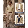 thumbnail image 4 of Long Sleeve Oxford Shirts for Mens Casual Button Down Dress Shirt Work Business Solid Shirts Khaki, 4 of 9