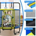 thumbnail image 5 of YORIN Trampoline for Kids, 66'' Mini Trampoline for Toddlers with Swing, Enclosure Net and Basketball Hoop, 5.5FT Indoor/Outdoor Kids Round Trampoline with Adjustable Gymnastics Bars, Gifts for Kids, 5 of 7
