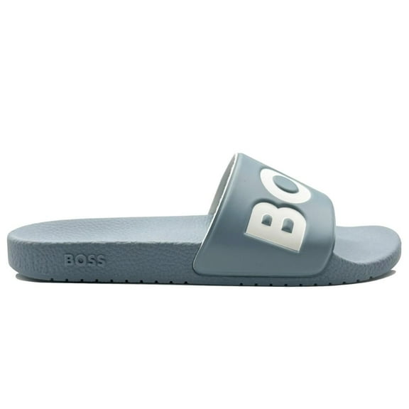 Hugo Boss Men's Aryeh Big Logo Pool Slides, Blue Eyes, 10