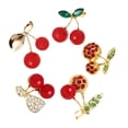 thumbnail image 6 of SKISUNO 5-Pack Rhinestone Cherry Brooch Pins for Women, Stylish Casual Accessories for Outfits and Jackets, 6 of 8