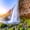 Icelandic Seljalandsfoss Falls, variant on Elephant Stock Milky Way Waterfall Wall Art - Vertical Multi Panel Canvas - Living Room Wall Decor - Nature Multi Panel - Blue And White Decor By Lucas Moore - 14" x 23"