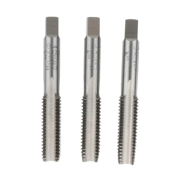M3- Juego de de mano de acero inoxidable Macho de máquina / de flauta recta, Macho de rosca / M14 × 2.0 Cola Machuelo derecho