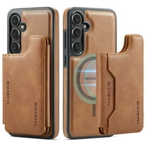 Dteck for Samsung Galaxy S24  / S24 Plus Magnetic Case with Detachable Wallet Card Holder, Compatible with MagSafe, RFID Blocking Credit Slots Kickstand Shockproof Phone Cover for Women Men,Brown