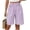 Purple, variant on hoksml Women Striped Bermuda Shorts with Pockets, Elastic Waist Pull-On Casual Summer Shorts