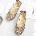 thumbnail image 4 of ATOGUTA Flats Girls Gold Ballet Flats Flats for Wedding Party School Uniform Shoes Cute Girls Mary Janes, 4 of 5