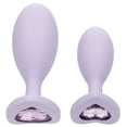 thumbnail image 3 of CalExotics First Time Love Crystal Booty Duo Silicone Anal Plug, Purple, 3 of 7