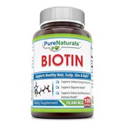 Pure Naturals Biotin 10000 Mcg Per Serving 100 Veggie Capsules Supplement | Vitamin B7 Supplement | Non-GMO | Gluten Free |