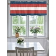 thumbnail image 4 of Curtain Valance for Windows,Red Stripes Dark Blue Kitchen Valances Rod Pocket Short Curtains,Abstract Geometric Window Treatment Panel for Bedroom Bathroom 42"x12", 4 of 7