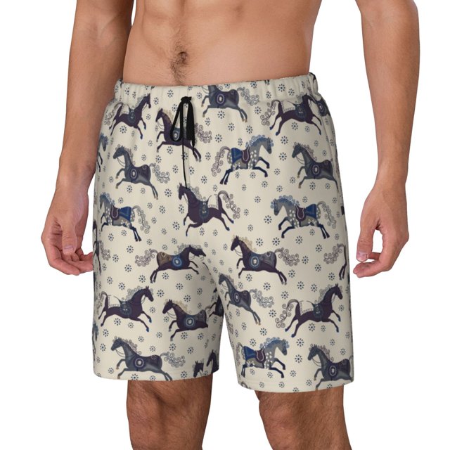Fotbe Horse Traje de Baño para Hombre – Shorts de Natación de Secado Rápido con Forro y Bolsillos-3X-Large