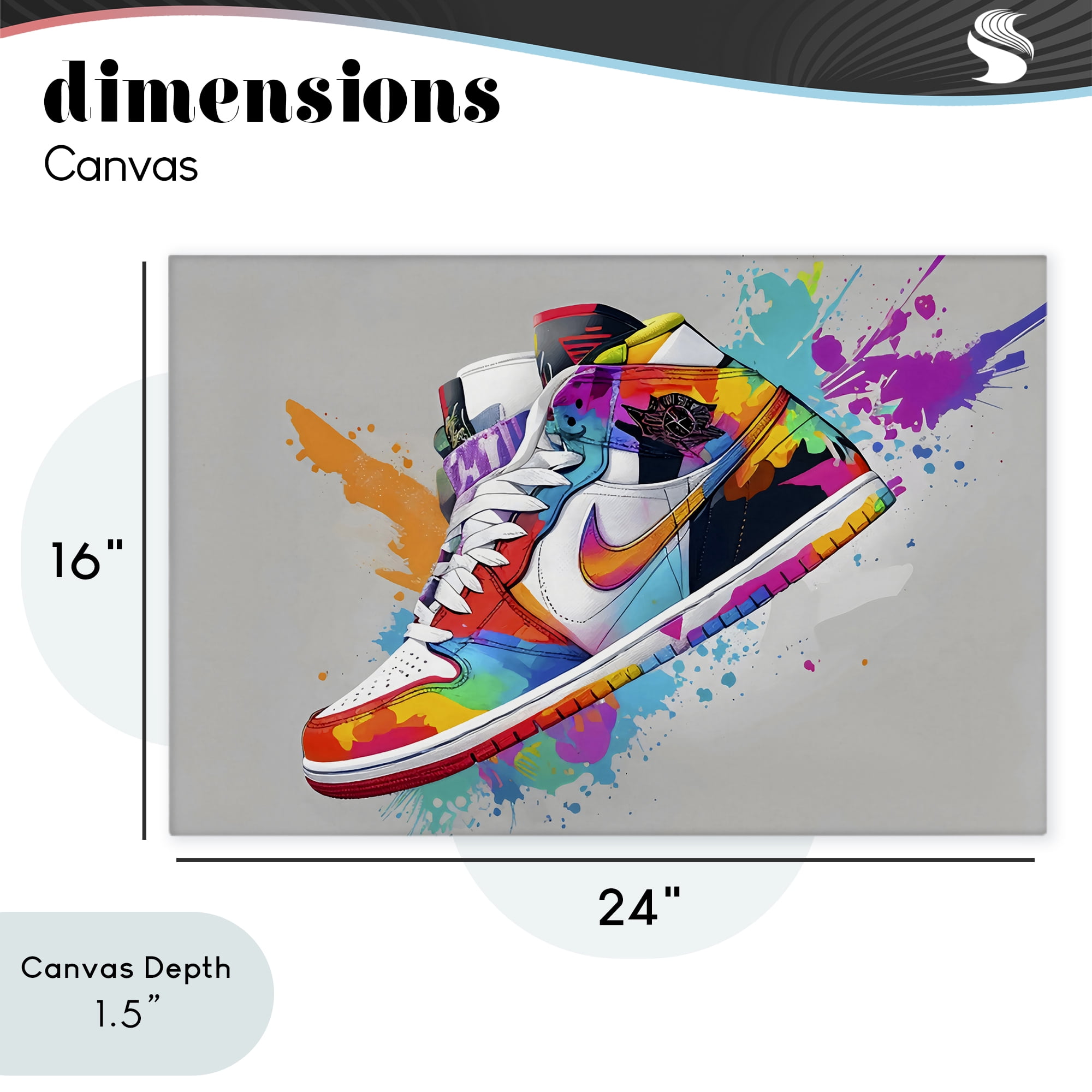 Stupell Industries Hightop Sneaker with Splatter Canvas Wall Art, design by Creative Studio