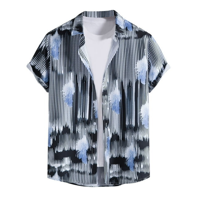 Cameland Chemise Décontractée à Manches Courtes Style Hawaïen pour Hommes