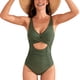 thumbnail image 2 of Trajes de Baño de una Pieza para Mujer, con Control de Abdomen, Corte Alto, Espalda Cruzada y Lazo. Verde XL, 2 of 8