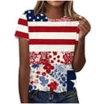 thumbnail image 2 of Yotami Womens Fourth of July T-Shirts Plus Size Crew Neck Short Sleeve Patriotic Shirts for Holiday American Flag Graphic Tees Clothes White, Size XXXXXL, 2 of 5