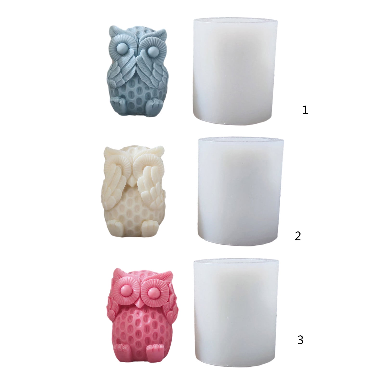 Animal Candle Mold Owl Silicone Mold for Making Aromatherapy Resin Molds Wax Soap Epoxy Mold DIY Craft Baking Mold