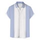 thumbnail image 2 of Camisas Para Hombre Manga Corta Camisa de manga corta de verano con de rayas impresas digitales en 3D para hombre Camisa informal de talla grande (Blue, M), 2 of 4