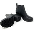 thumbnail image 4 of Soda Origami Black Pu Block Heel Pull On Rounded Toe Combat Ankle Boots (Black Pu, 7), 4 of 6